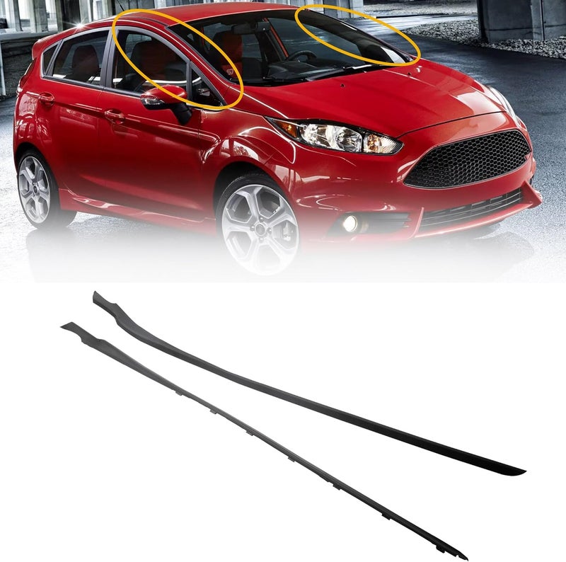 Dasbecan Pair A-Pillar Windshield Molding Trim Panel Compatible with Ford Fiesta 2011-2019 Outer Pillar Trim Molding Replaces# AE8Z5403136A AE8Z5403137B - Image 1